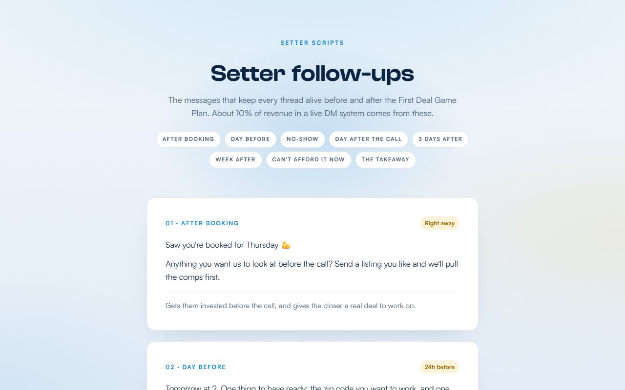 Setter follow-ups preview
